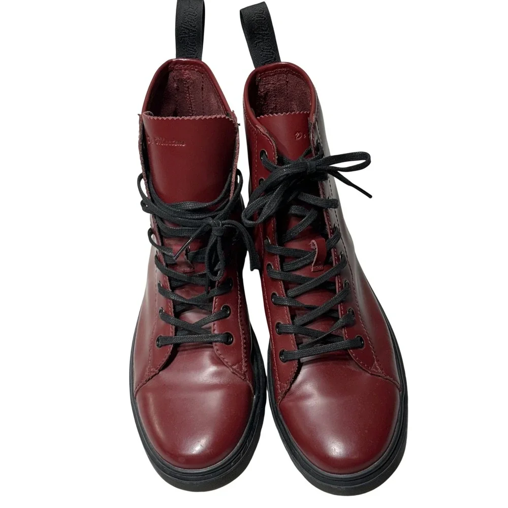 Dr. Martens Mayer Boots Mens 11 Cherry Red Lace Up Lightweight AW004 SK 11 N